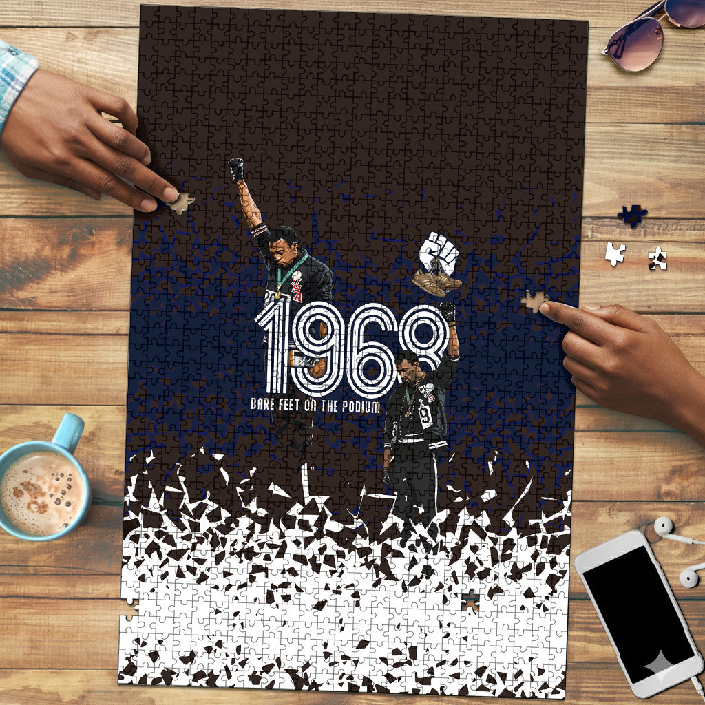 Black Power Salute African Human Rights Puzzle Civil Rights Movement OPHR Mexico City 1968 Retro
