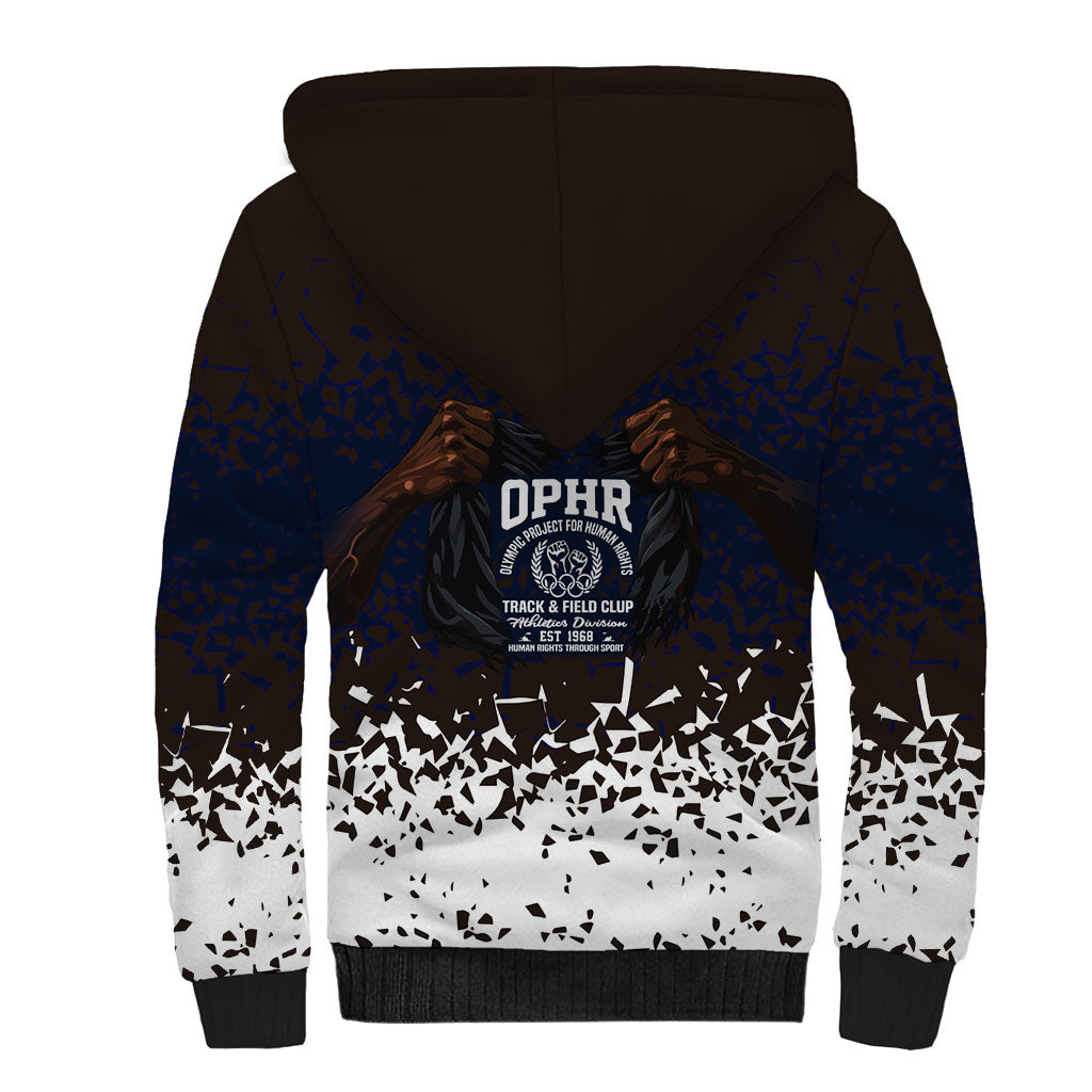 Black Power Salute African Human Rights Sherpa Hoodie Civil Rights Movement OPHR Mexico City 1968 Retro