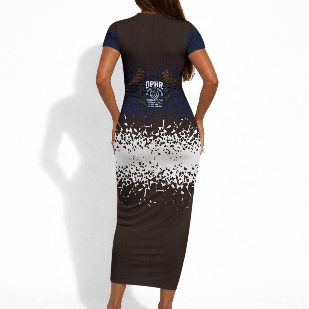 Black Power Salute African Human Rights Short Sleeve Bodycon Dress Civil Rights Movement OPHR Mexico City 1968 Retro