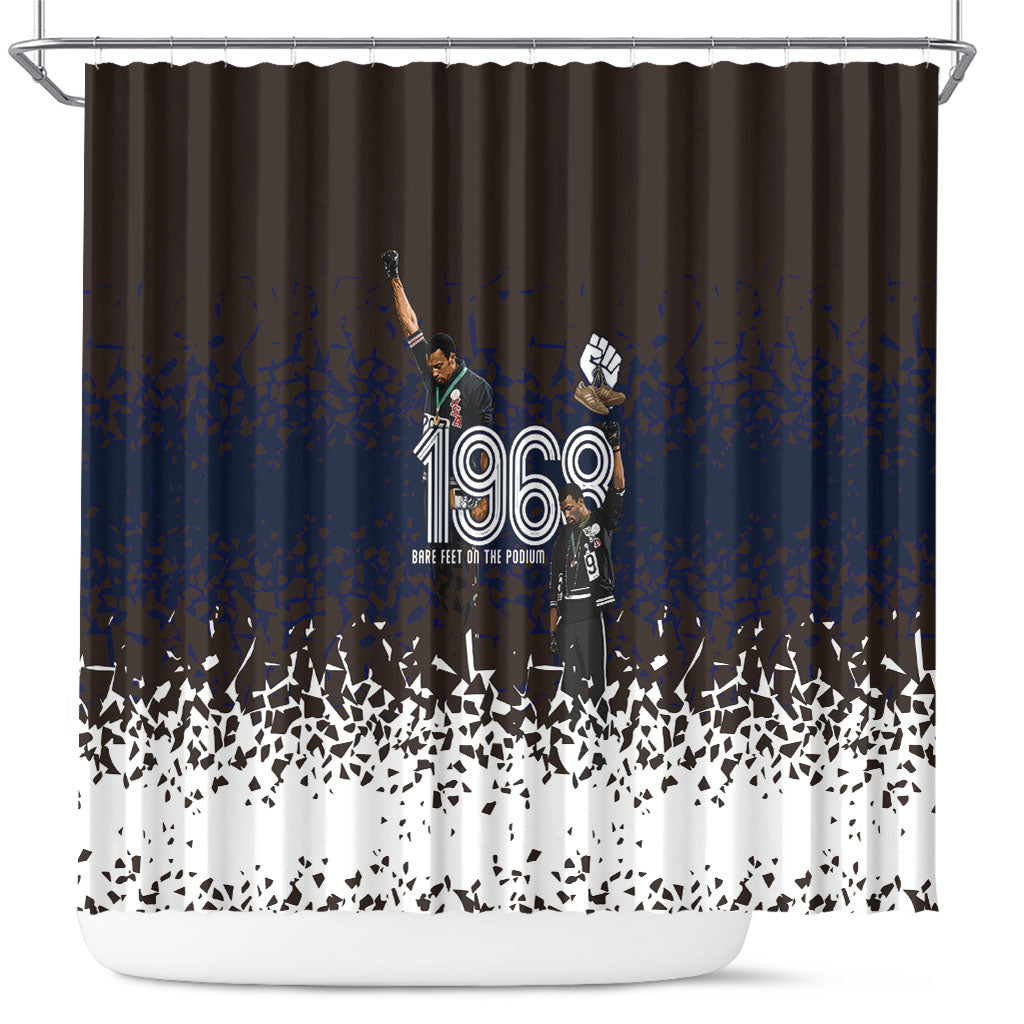 Black Power Salute African Human Rights Shower Curtain Civil Rights Movement OPHR Mexico City 1968 Retro