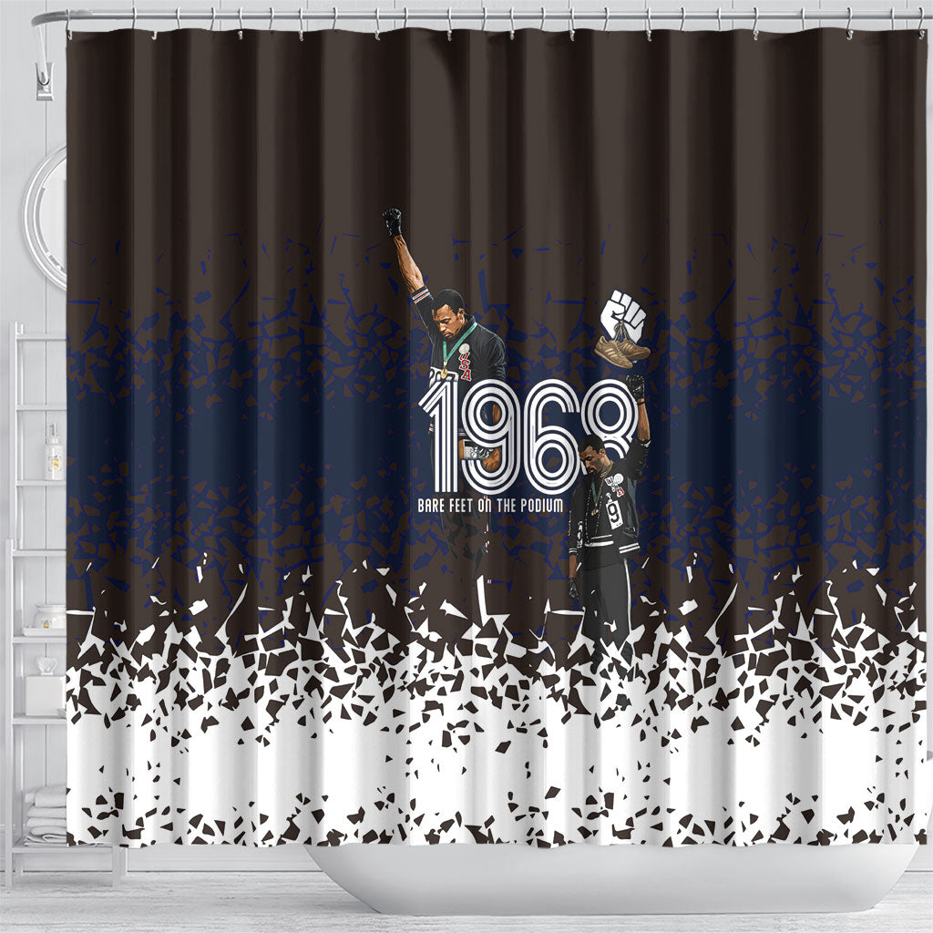 Black Power Salute African Human Rights Shower Curtain Civil Rights Movement OPHR Mexico City 1968 Retro