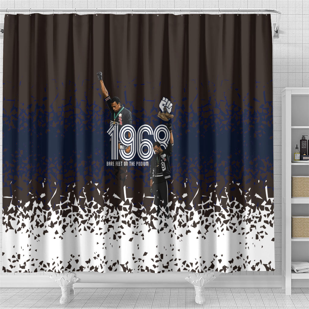 Black Power Salute African Human Rights Shower Curtain Civil Rights Movement OPHR Mexico City 1968 Retro