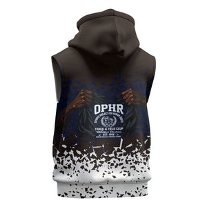 Black Power Salute African Human Rights Sleeveless Zip Hoodie Civil Rights Movement OPHR Mexico City 1968 Retro