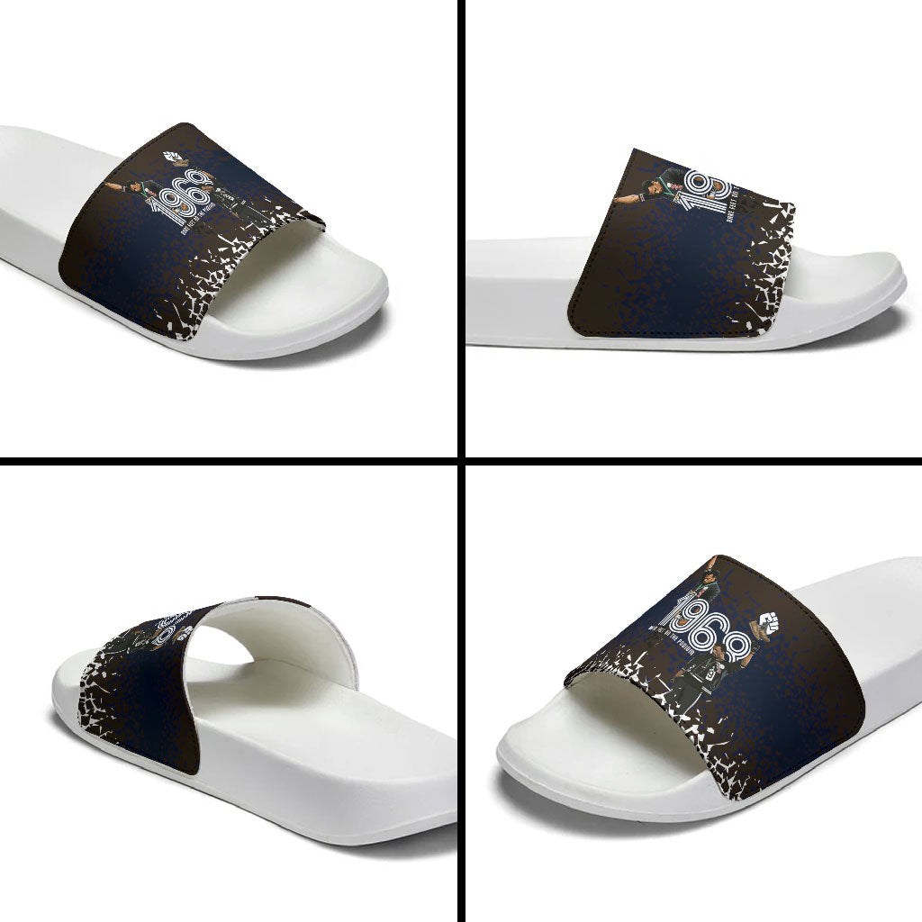 Black Power Salute African Human Rights Slide Sandals Civil Rights Movement OPHR Mexico City 1968 Retro