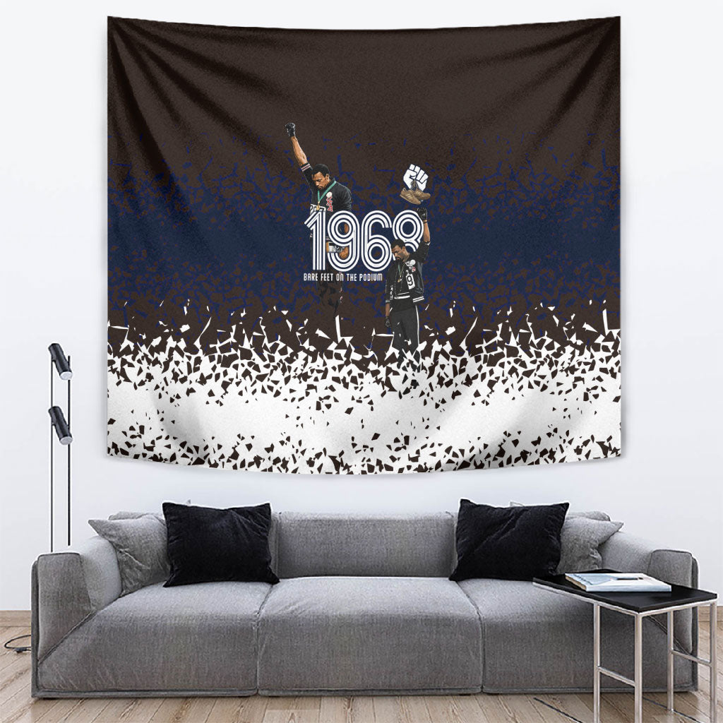 Black Power Salute African Human Rights Tapestry Civil Rights Movement OPHR Mexico City 1968 Retro