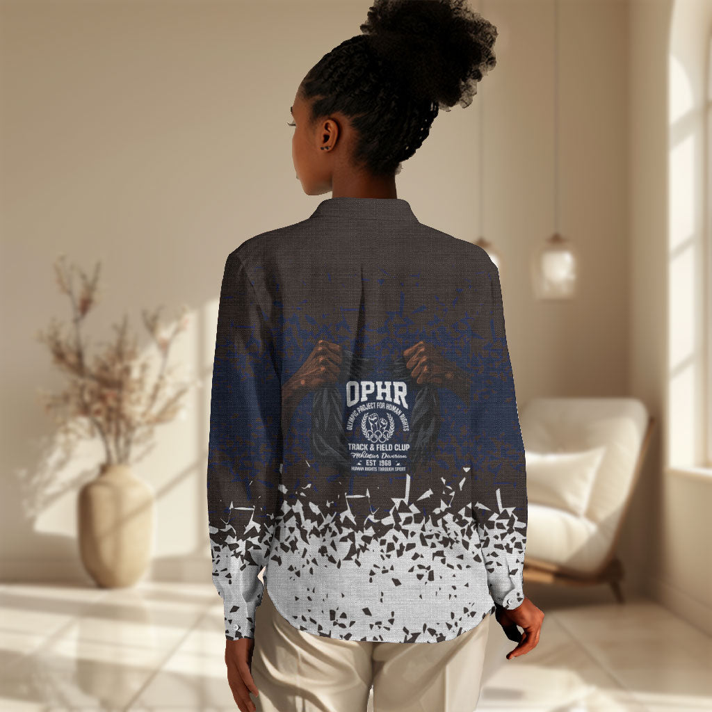 Black Power Salute African Human Rights Women Casual Shirt Civil Rights Movement OPHR Mexico City 1968 Retro