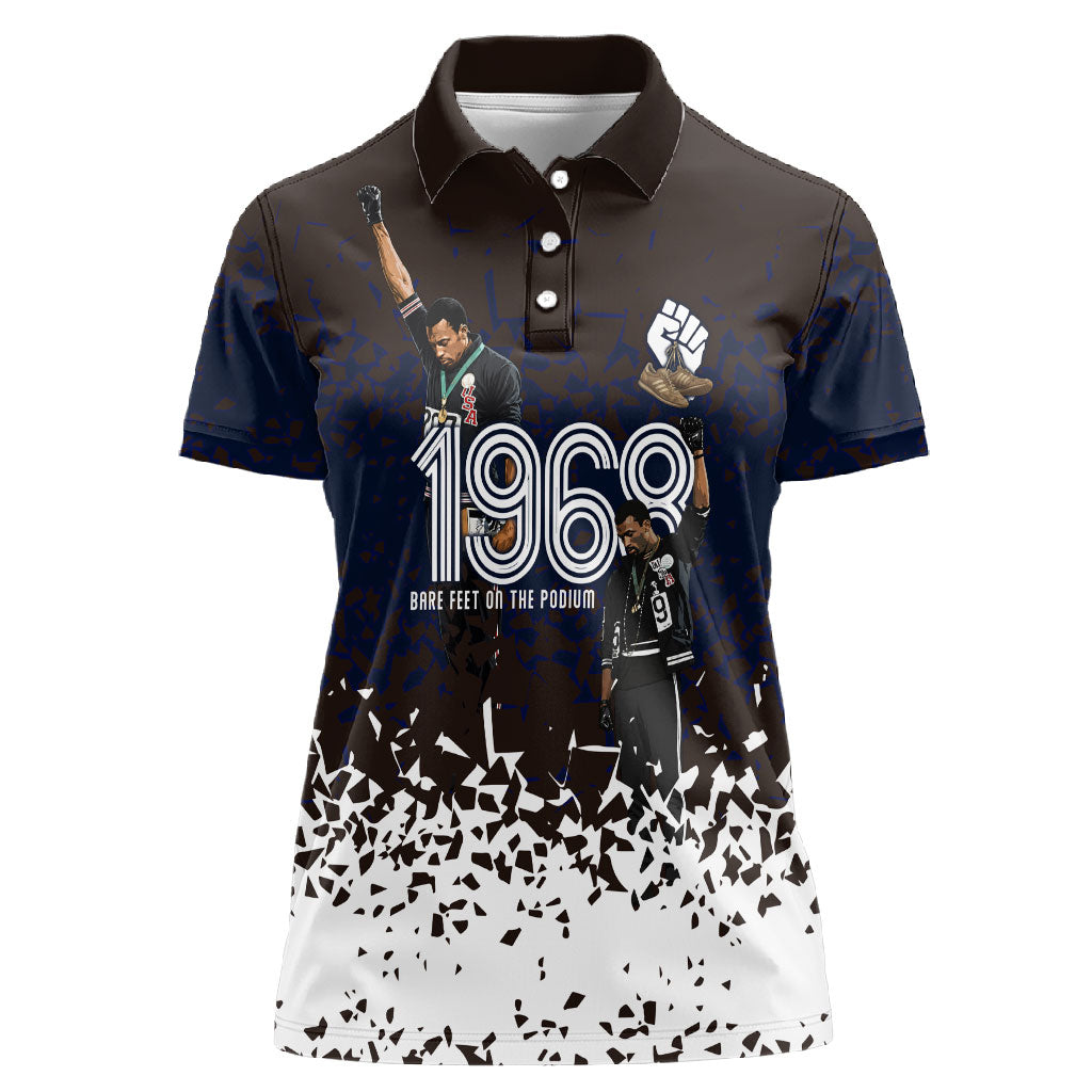 Black Power Salute African Human Rights Women Polo Shirt Civil Rights Movement OPHR Mexico City 1968 Retro