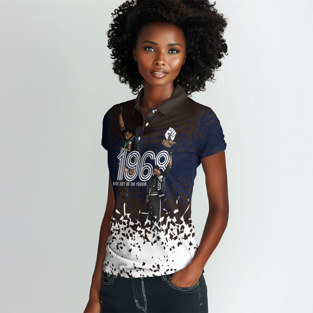 Black Power Salute African Human Rights Women Polo Shirt Civil Rights Movement OPHR Mexico City 1968 Retro