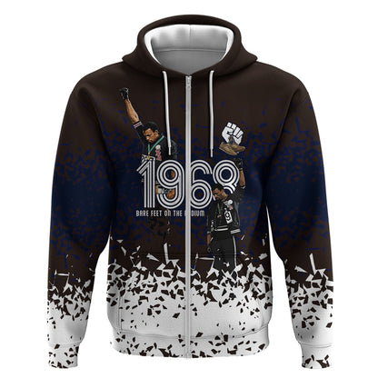 Black Power Salute African Human Rights Zip Hoodie Civil Rights Movement OPHR Mexico City 1968 Retro