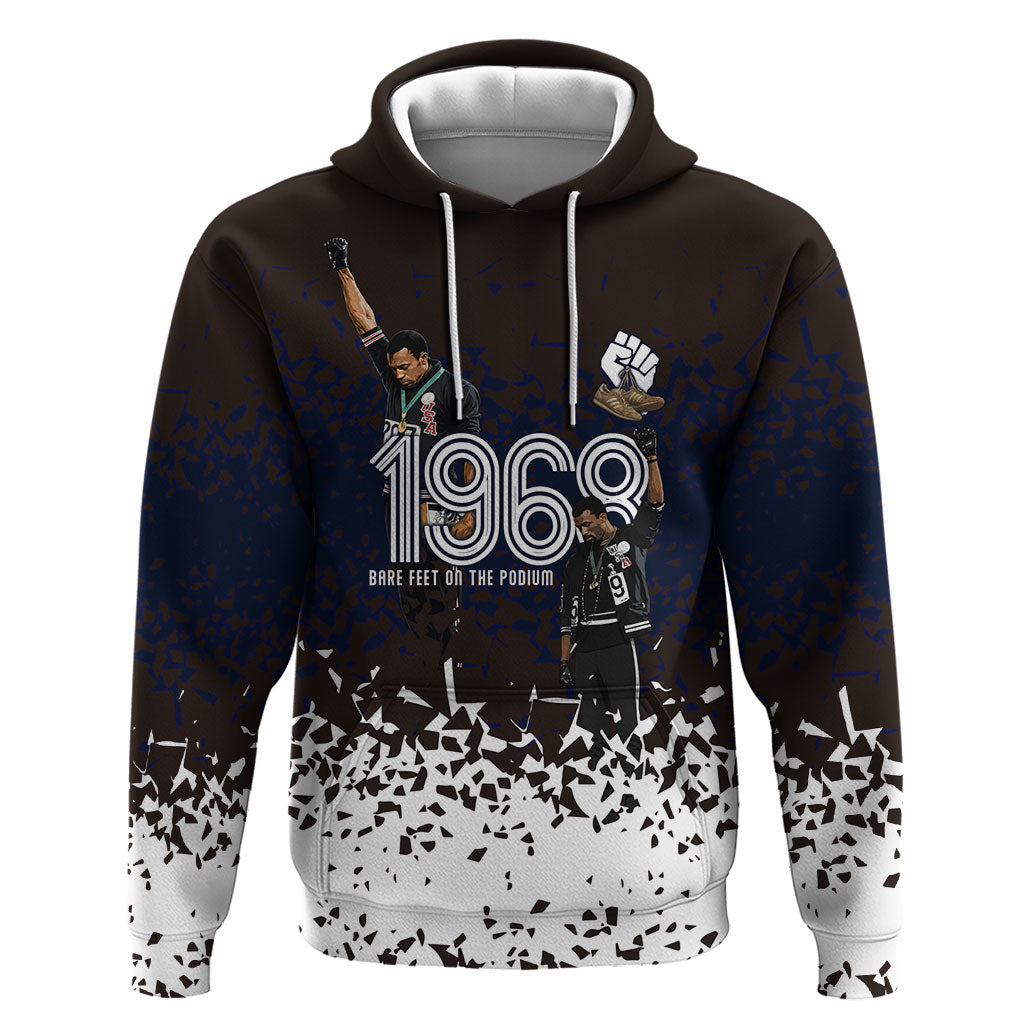 Black Power Salute African Human Rights Zip Hoodie Civil Rights Movement OPHR Mexico City 1968 Retro