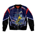 Personalized Cape Verde Blue Sharks Bomber Jacket African Pride Dynamic Stadium Soccer Graphic Art