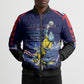 Personalized Cape Verde Blue Sharks Bomber Puffer Jacket African Pride Dynamic Stadium Soccer Graphic Art
