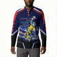 Personalized Cape Verde Blue Sharks Button Sweatshirt African Pride Dynamic Stadium Soccer Graphic Art