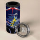 Personalized Cape Verde Blue Sharks 4 in 1 Can Cooler Tumbler African Pride Dynamic Stadium Soccer Graphic Art