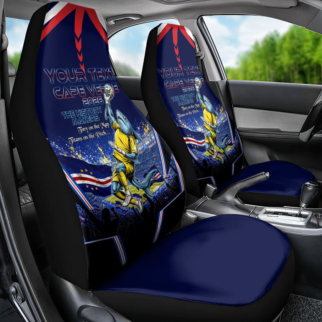 Personalized Cape Verde Blue Sharks Car Seat Cover African Pride Dynamic Stadium Soccer Graphic Art