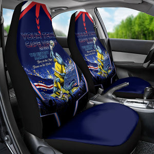 Personalized Cape Verde Blue Sharks Car Seat Cover African Pride Dynamic Stadium Soccer Graphic Art
