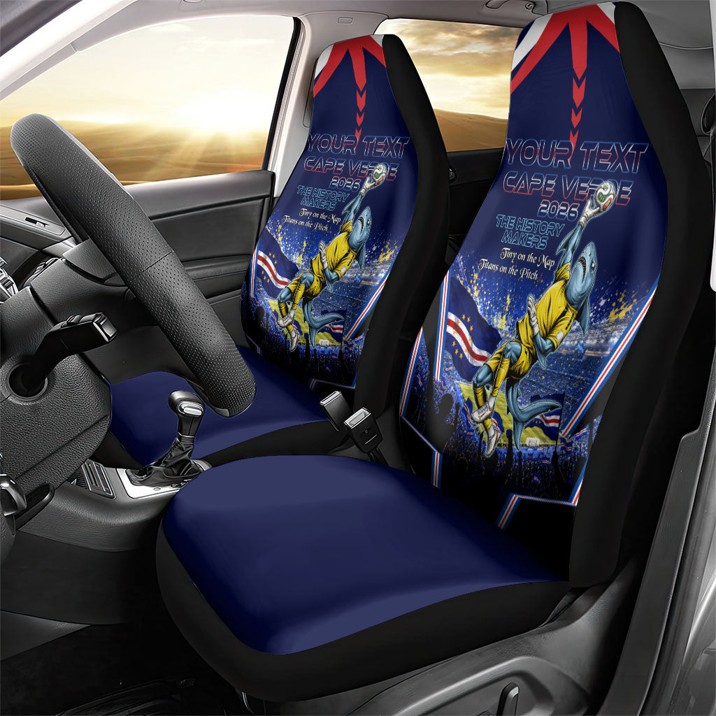 Personalized Cape Verde Blue Sharks Car Seat Cover African Pride Dynamic Stadium Soccer Graphic Art
