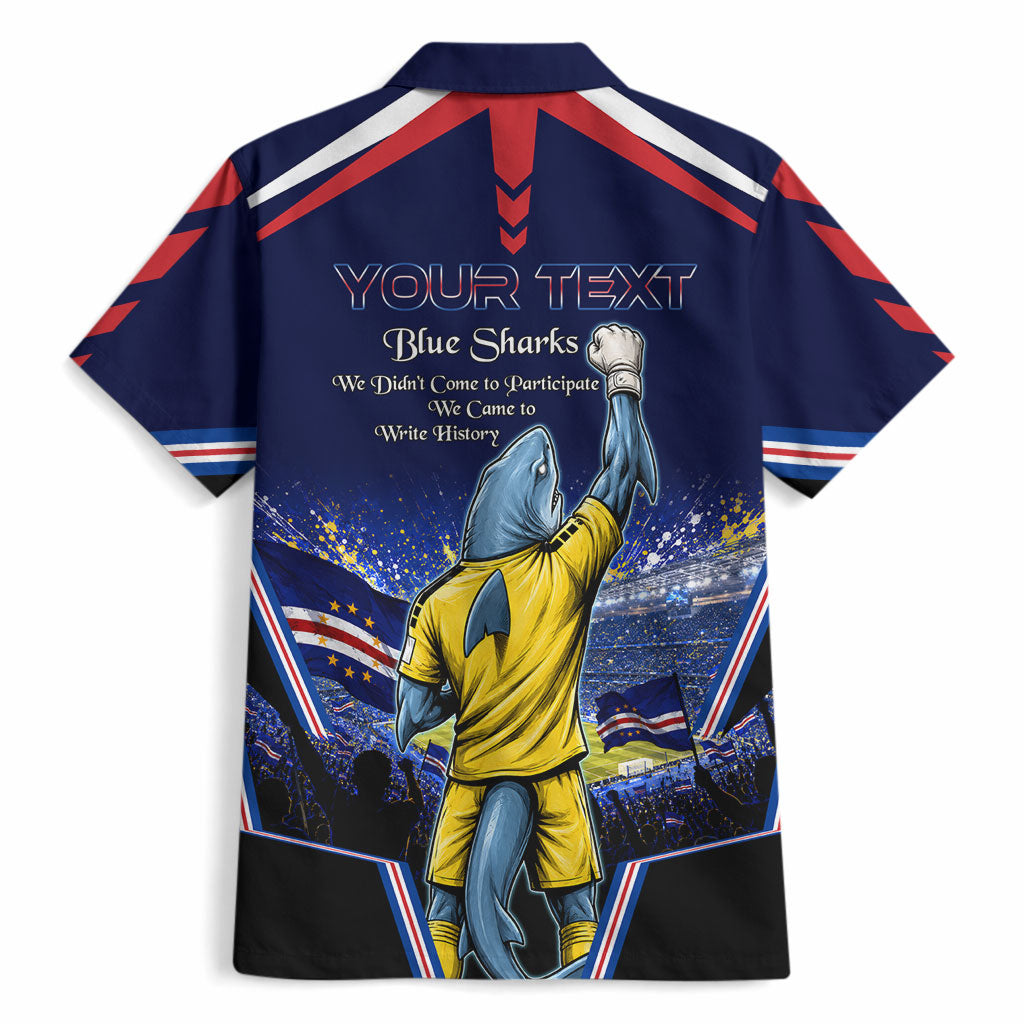 Personalized Cape Verde Blue Sharks Hawaiian Shirt African Pride Dynamic Stadium Soccer Graphic Art