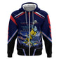 Personalized Cape Verde Blue Sharks Hoodie African Pride Dynamic Stadium Soccer Graphic Art