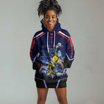 Personalized Cape Verde Blue Sharks Hoodie Dress African Pride Dynamic Stadium Soccer Graphic Art