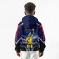Personalized Cape Verde Blue Sharks Kid Hoodie African Pride Dynamic Stadium Soccer Graphic Art