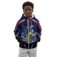 Personalized Cape Verde Blue Sharks Kid Hoodie African Pride Dynamic Stadium Soccer Graphic Art