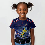 Personalized Cape Verde Blue Sharks Kid T shirt African Pride Dynamic Stadium Soccer Graphic Art