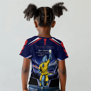 Personalized Cape Verde Blue Sharks Kid T shirt African Pride Dynamic Stadium Soccer Graphic Art