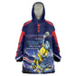 Personalized Cape Verde Blue Sharks Kid Wearable Blanket Hoodie African Pride Dynamic Stadium Soccer Graphic Art