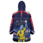 Personalized Cape Verde Blue Sharks Kid Wearable Blanket Hoodie African Pride Dynamic Stadium Soccer Graphic Art