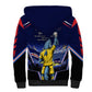 Personalized Cape Verde Blue Sharks Sherpa Hoodie African Pride Dynamic Stadium Soccer Graphic Art