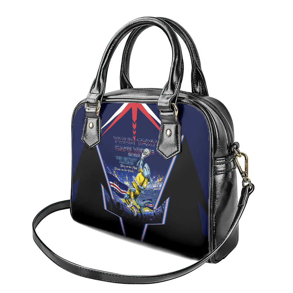 Personalized Cape Verde Blue Sharks Shoulder Handbag African Pride Dynamic Stadium Soccer Graphic Art