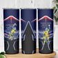 Personalized Cape Verde Blue Sharks Skinny Tumbler African Pride Dynamic Stadium Soccer Graphic Art