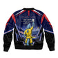 Personalized Cape Verde Blue Sharks Sleeve Zip Bomber Jacket African Pride Dynamic Stadium Soccer Graphic Art
