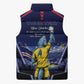 Personalized Cape Verde Blue Sharks Sleeveless Puffer Jacket African Pride Dynamic Stadium Soccer Graphic Art