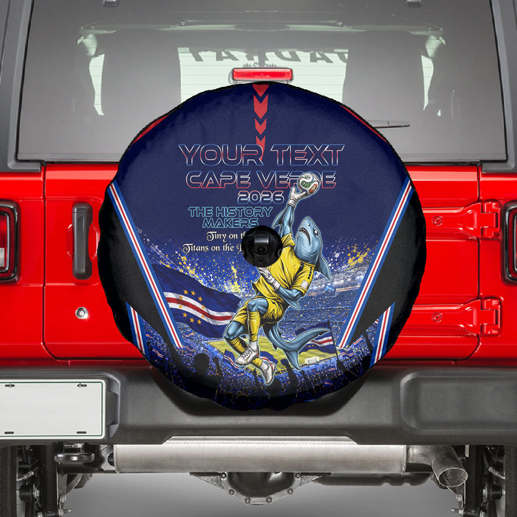 Personalized Cape Verde Blue Sharks Spare Tire Cover African Pride Dynamic Stadium Soccer Graphic Art