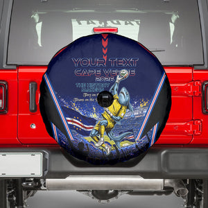 Personalized Cape Verde Blue Sharks Spare Tire Cover African Pride Dynamic Stadium Soccer Graphic Art