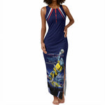 Personalized Cape Verde Blue Sharks Tank Maxi Dress African Pride Dynamic Stadium Soccer Graphic Art