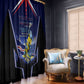 Personalized Cape Verde Blue Sharks Window Curtain African Pride Dynamic Stadium Soccer Graphic Art