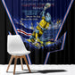 Personalized Cape Verde Blue Sharks Window Curtain African Pride Dynamic Stadium Soccer Graphic Art