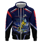 Personalized Cape Verde Blue Sharks Zip Hoodie African Pride Dynamic Stadium Soccer Graphic Art