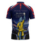 Personalized Cape Verde Blue Sharks Zipper Polo Shirt African Pride Dynamic Stadium Soccer Graphic Art