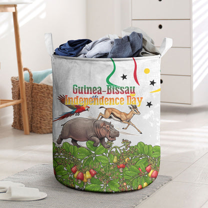 Guinea-Bissau Independence Day Laundry Basket African Wildlife Cashew Harvest Cultural Pride