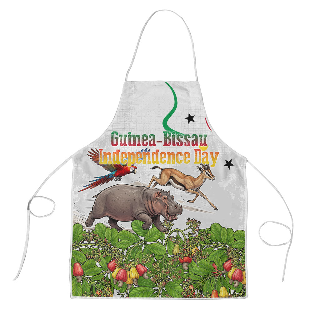 Guinea-Bissau Independence Day Apron African Wildlife Cashew Harvest Cultural Pride
