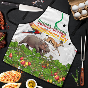 Guinea-Bissau Independence Day Apron African Wildlife Cashew Harvest Cultural Pride
