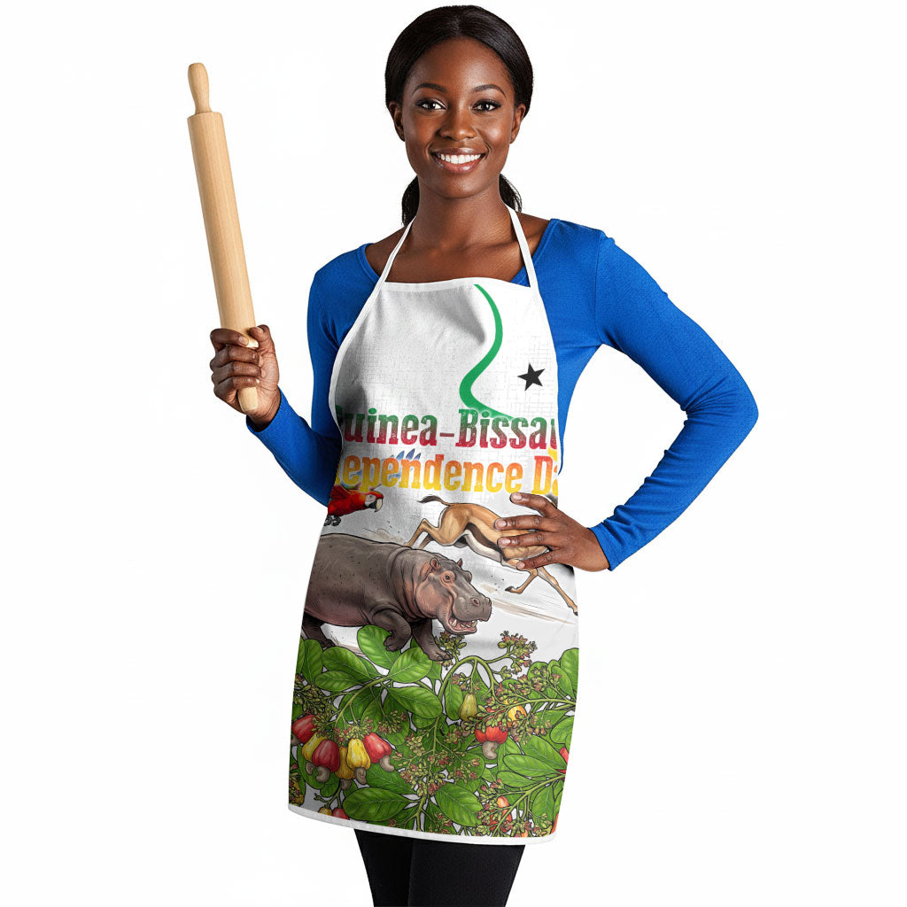 Guinea-Bissau Independence Day Apron African Wildlife Cashew Harvest Cultural Pride