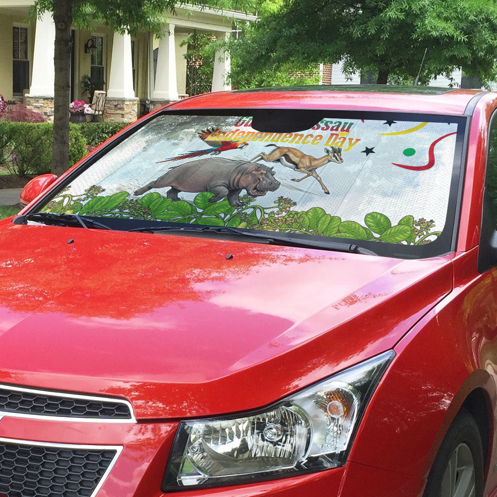 Guinea-Bissau Independence Day Auto Sun Shade African Wildlife Cashew Harvest Cultural Pride