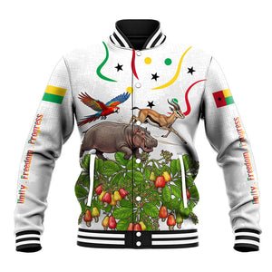 Guinea-Bissau Independence Day Baseball Jacket African Wildlife Cashew Harvest Cultural Pride