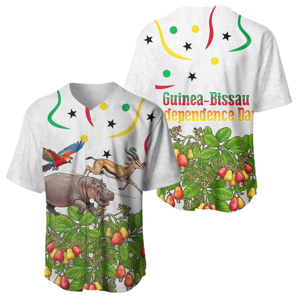 Guinea-Bissau Independence Day Baseball Jersey African Wildlife Cashew Harvest Cultural Pride