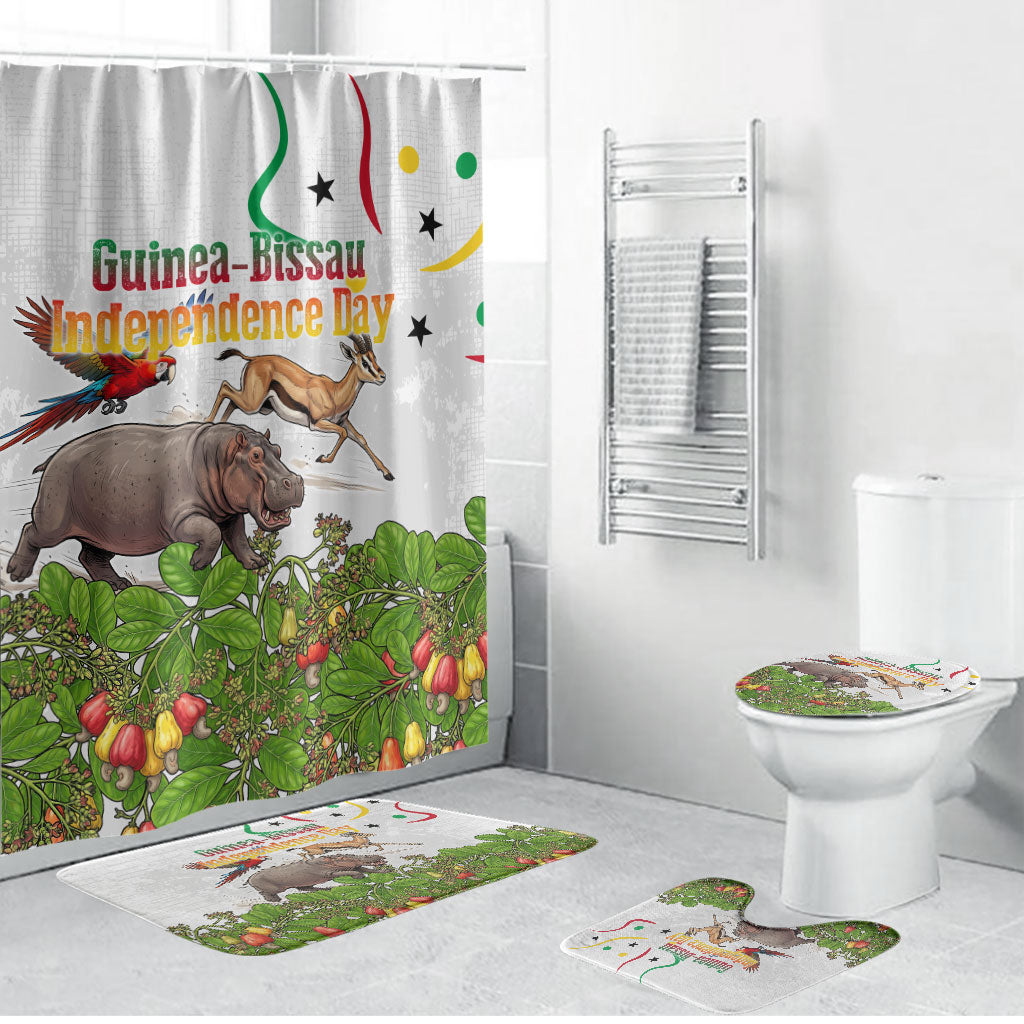 Guinea-Bissau Independence Day Bathroom Set African Wildlife Cashew Harvest Cultural Pride
